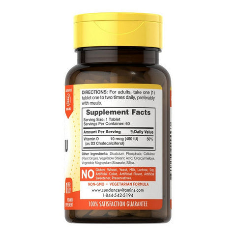 Sundance, Vitamins D3, 10 Mcg, 60 Tabs Sundance