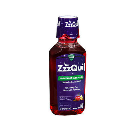 Zzzquil, Zzzquil Nighttime Sleep-Aid Liquid Calming Vanilla Cherry, 12 Oz Zzzquil