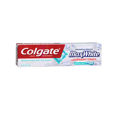 Colgate, Max White Toothpaste With Bright Strips Crystal Mint, 6 Oz Colgate