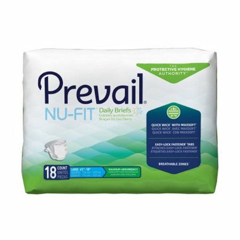 First Quality, Unisex Adult Incontinence Brief Nu-Fit Large Disposable Heavy Absorbency, 1 Pack