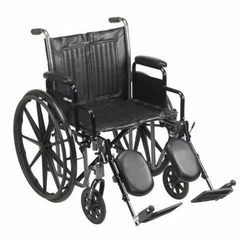 McKesson, Wheelchair Dual Axle Desk Length Arm Swing-Away Elevating Legrest Black 20 Inch Seat Width Adult, Count of 1