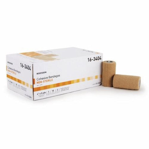 McKesson, Cohesive Bandage 4 Inch X 5 Yard Self-Adherent Closure Tan 16-53414, Case Of 18 McKesson