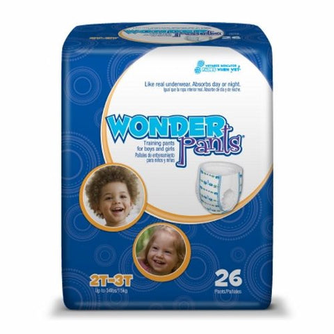 First Quality, Unisex Toddler Training Pants Pull On with Tear Away Seams Size 2T to 3T Disposable Heavy Absorbency, Case Of 4