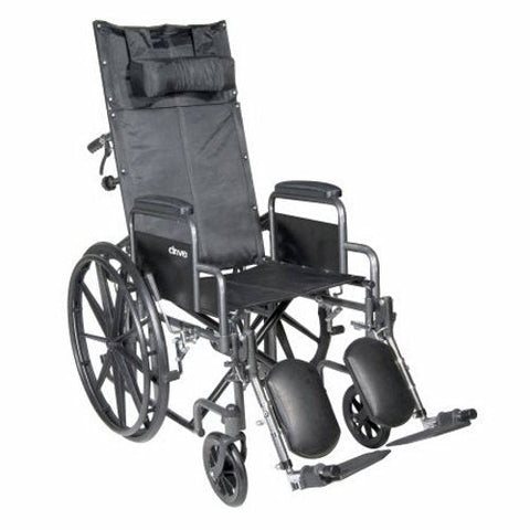 McKesson, Reclining Wheelchair McKesson Desk Length Arm Padded, Removable Arm Style Mag Wheel Black 18 Inch Se, Count of 1 McKesson