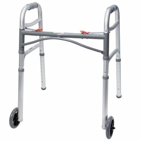 McKesson, Folding Walker Adjustable Height McKesson Aluminum Frame 350 lbs. Weight Capacity 25 to 32-1/4 Inch, Count of 1 McKesson