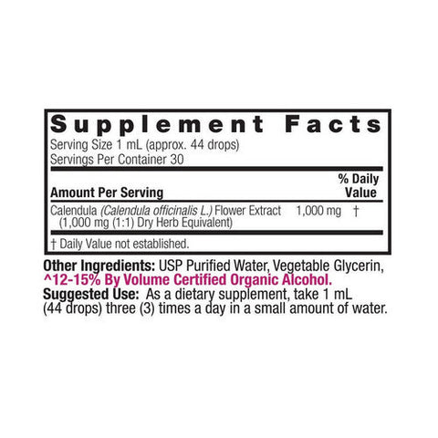 Nature's Answer, Calendula Flowers Low Alcohol, 1 Oz Nature's Answer