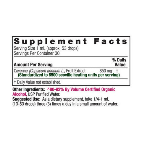 Nature's Answer, Cayenne Tincture Low Alcohol, 1 Oz Nature's Answer