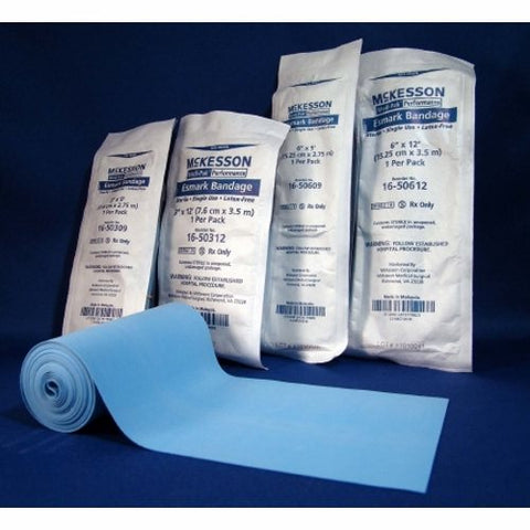 McKesson, Esmark Compression Bandage McKesson 4 Inch X 3 Yard Standard Compression Self-adherent Closure Blue, Count of 1 McKesson