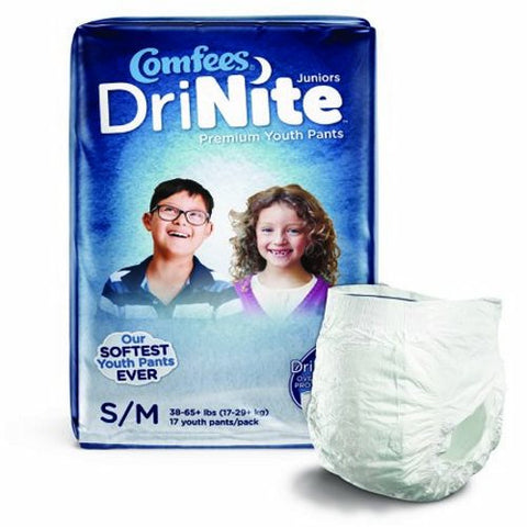 Attends, DriNite Juniors Youth Absorbent Underwear Unisex Small And Medium Disposable Heavy Absorbency, Case Of 4