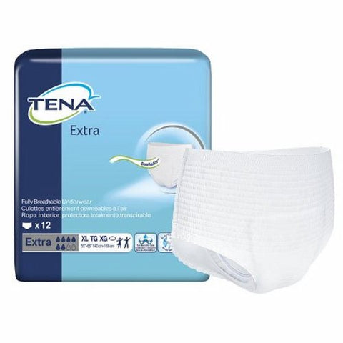 Tena, Unisex Adult Absorbent Underwear Pull On with Tear Away Seams X-Large, Case Of 4