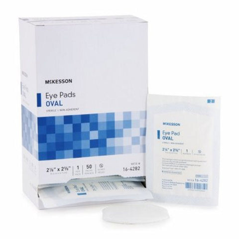 McKesson, Eye Pad McKesson Cotton Filler / Spun Blown Polypropylene NonWoven Outer Layer 2-1/8 X 2-5/8 Inch St, Box Of 50 McKesson