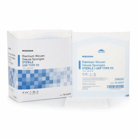 McKesson, Gauze Sponge 4 X 4 Inch 12-Ply Sterile 16-42442, Box Of 25 McKesson
