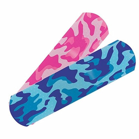 McKesson, Adhesive Strip McKesson Kids 3/4 X 3 Inch Plastic Rectangle Kid Design (Blue / Pink Camo) Sterile, Box Of 100 McKesson