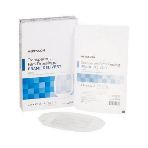 McKesson, Transparent Film Dressing 4 X 4-3/4 Inch Frame Style Delivery Octagon 4986, Count of 1 McKesson