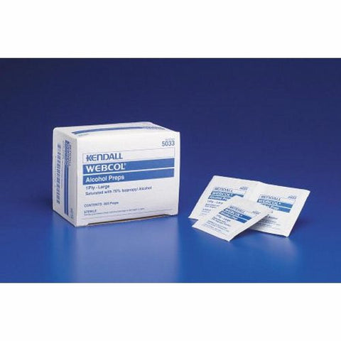 Cardinal, Alcohol Prep Pad Webcol Isopropyl Alcohol, 70% Individual Packet Large Sterile, Box Of 200 Cardinal