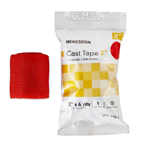 McKesson, Cast Tape 2 Inch X 12 Foot Fiberglass Red 115-2R, Box Of 10 McKesson