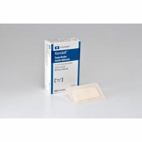 Cardinal, Foam Dressing 3-1/2 X 5-1/2 Inch With Border Film Backing Silicone 55546BG, Case Of 5 Cardinal