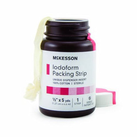 McKesson, Wound Packing Strip Iodoform 1/2 Inch X 5 Yard Sterile Antiseptic, Count of 12 McKesson