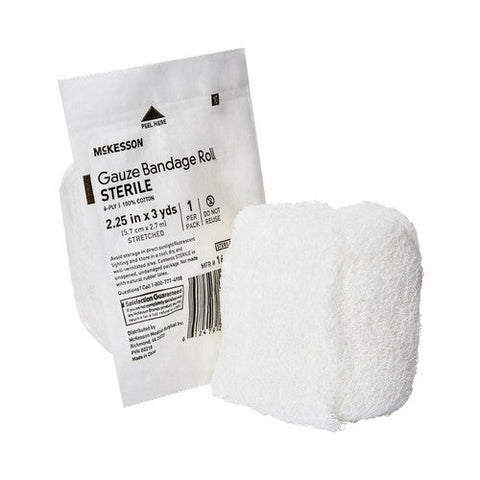 McKesson, Fluff Bandage Roll 2-1/4 Inch X 3 Yard, Count of 96 McKesson