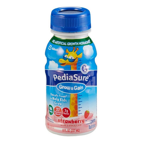 Pediatric Oral Supplement PediaSure  Grow & Gain Strawberry Flavor 8 oz. Bottle Ready to Use Count of 24 by Abbott Nutrition