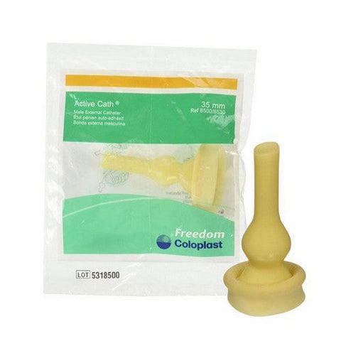 Coloplast, Male External Catheter Active Cath  Self-Adhesive Seal Latex Intermediate, Box Of 100 Coloplast