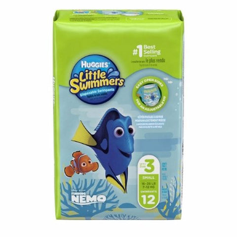Kimberly Clark, Unisex Baby Swim Diaper Huggies  Little Swimmers  Pull On with Refastenable Tabs Small Disposable He, Count of 96 Kimberly Clark