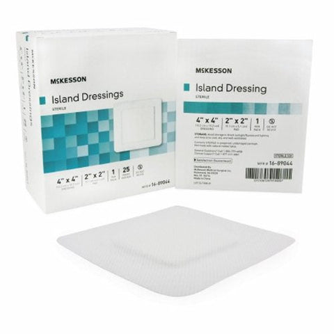 McKesson, Adhesive Dressing McKesson 4 X 4 Inch Polypropylene / Rayon Square White Sterile, Case Of 4 McKesson