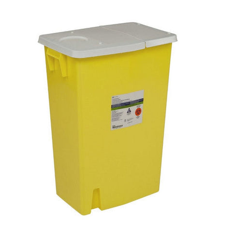 Cardinal, Chemotherapy Waste Container Yellow Base 26 H X 18-1/4 W X 12-3/4 D Inch, 18 Gallons Cardinal