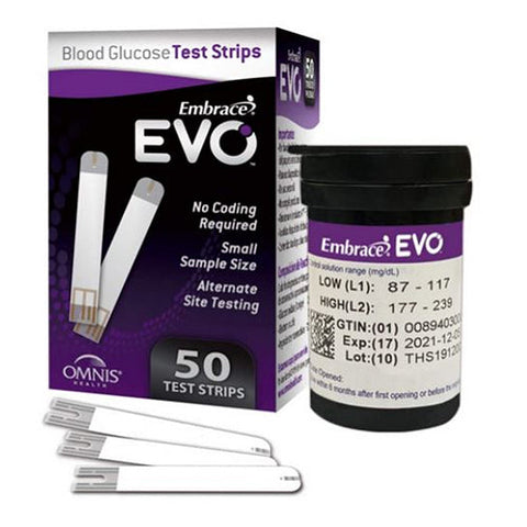 Embrace, Embrace Evo Blood Glucose Test  Strips, 50 Count Embrace