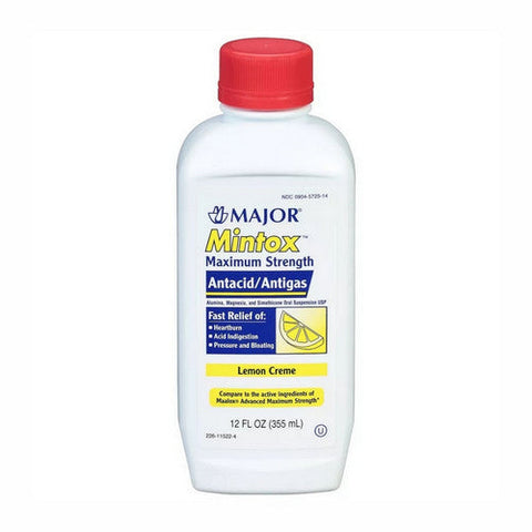 Major Pharmaceuticals, Mintox Maximum Strength Antacid Lemon Creme, Count of 1