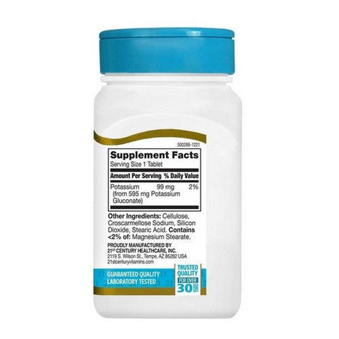 21st Century, Potassium Gluconate, 595 Mg, 110 Tabs 21st Century