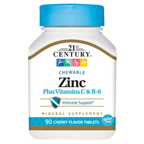 21st Century, Zinc Chewable with C & B6 Cherry Chew, 90 Tabs