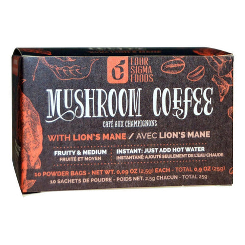 Four Sigma Foods Inc, Mushroom Coffee Mix Lion's Mane and Chaga, 10 Count Four Sigma Foods Inc