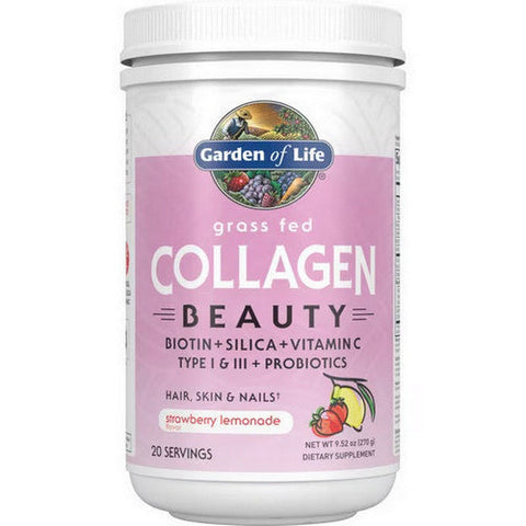 Garden of Life, Grass Fed Collagen Beauty Strawberry Lemonade Powder, 9.52 Oz Garden of Life