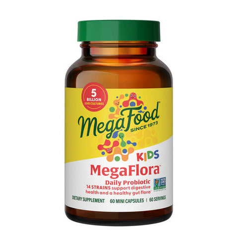 MegaFood, MegaFlora Kids Probiotic, 60 Caps MegaFood