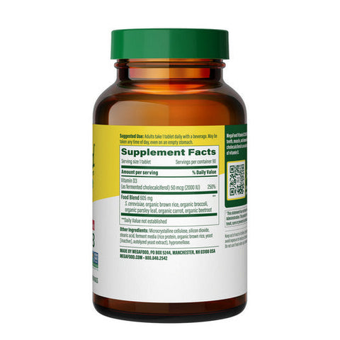 MegaFood, Vitamin D3, 2000 IU, 90 Tabs MegaFood