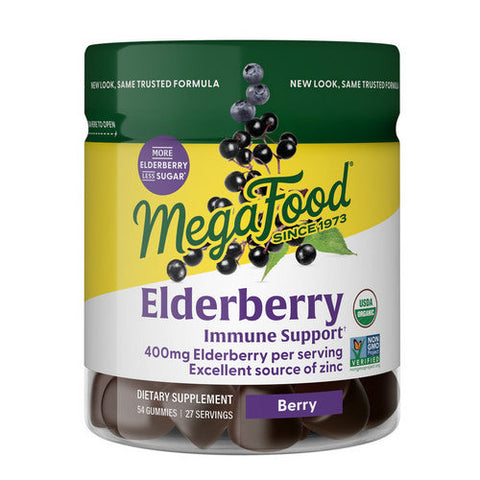 MegaFood, Elderberry Immune Support, Berry, 54 Gummies MegaFood