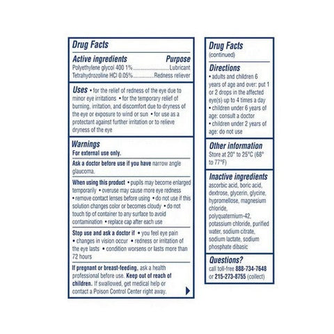 Band-Aid, Red Eye Hydrating Comfort Eye Drops, 0.5 Oz Band-Aid