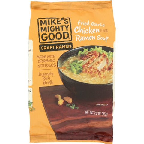 Mike's Mighty Good, Organic Fried Garlic Chicken Ramen, 2.2 Oz(Case Of 7)