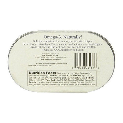 Bar Harbor, Skinless Boneless Smoked Sardine Fillets, 6.7 Oz(Case Of 12) Bar Harbor