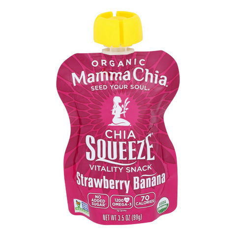 Squeeze Strawberry Banana 3.5 Oz(Case Of 16) by Mamma Chia