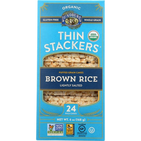 Lundberg, Thin Stackers Brown Rice Lightly Salted, 6 Oz(Case Of 6)