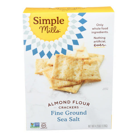 Simple Mills, Fine Ground Sea Salt Almond Flour Crackers, 4.25 Oz(Case Of 6) Simple Mills