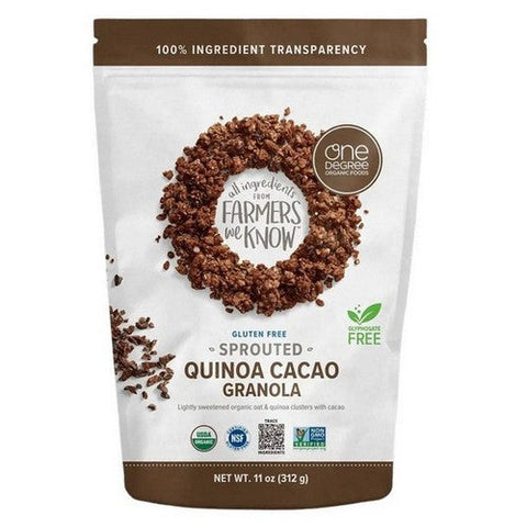 One Degree, Quinoa Cacao Granola  Sprouted Oat, 11 Oz(Case Of 6) One Degree