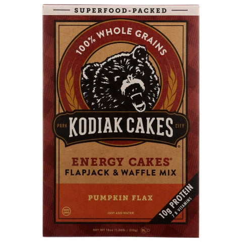 Kodiak Cakes, Energy Cakes Flapjack And Waffle Mix Pumpkin Flax, 18 Oz(Case Of 6) Kodiak Cakes