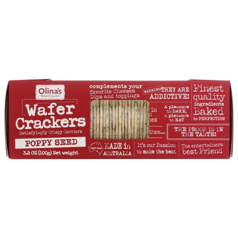 Olinas Bakehouse, Cracker Wafer Poppy Seed, 3.5 Oz(Case Of 12) Olinas Bakehouse