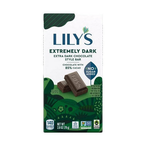 Lilys Sweets, Sweets 85% Extremely Dark Chocolate Bar, 2.8 Oz(Case Of 12)