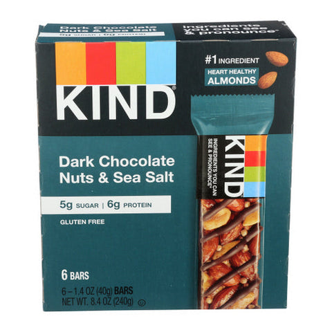 Kind Fruit & Nut Bars, Dark Chocolate Nuts & Sea Salt, 8.4 Oz(Case Of 10) Kind Fruit & Nut Bars