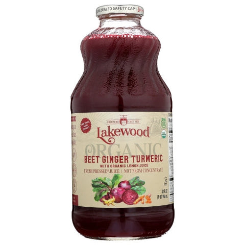 Lakewood Organic, Juice Beet Gnge Trmrc Org, Case of 6 X 32 Oz Lakewood Organic