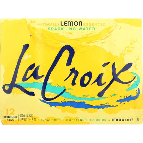 La Croix, Wtr Spark Lemon 12Pk 12Z, Case of 2 X 144 Oz La Croix